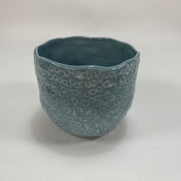 Lot of 3 Small Pottery Vases, 2 Blue VTG '73 , 1 Brown Pier One, Textured 2"-3" - Picture 2 of 13